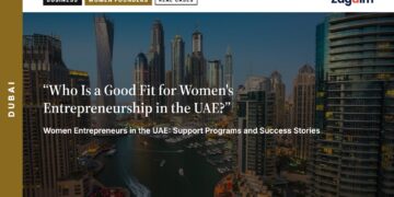 Harbour — Dubai Marina harbour with yachts at dusk, illustrating Women Entrepreneurs in the UAE: Support Programs and Success Stories