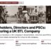 Vintage black-and-white London street scene, illustrating Shareholders, Directors and PSCs: Structuring a UK BTL Company