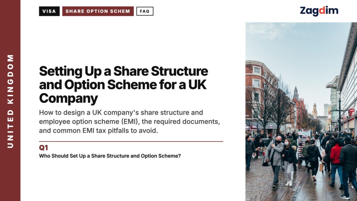 Busy shopping street, illustrating Setting Up a Share Structure and Option Scheme for a UK Company