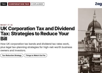 Vintage black-and-white London street scene, illustrating UK Corporation Tax and Dividend Tax: Strategies to Reduce Your Bill