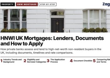 White stucco townhouse frontage, illustrating HNWI UK Mortgages: Lenders, Documents and How to Apply