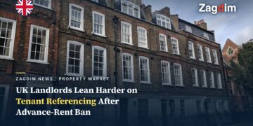A row of London terraced houses, representative of the UK private rented sector referenced in the landlord referencing survey
