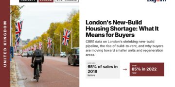 The Mall lined with Union flags, illustrating London's New-Build Housing Shortage: What It Means for Buyers