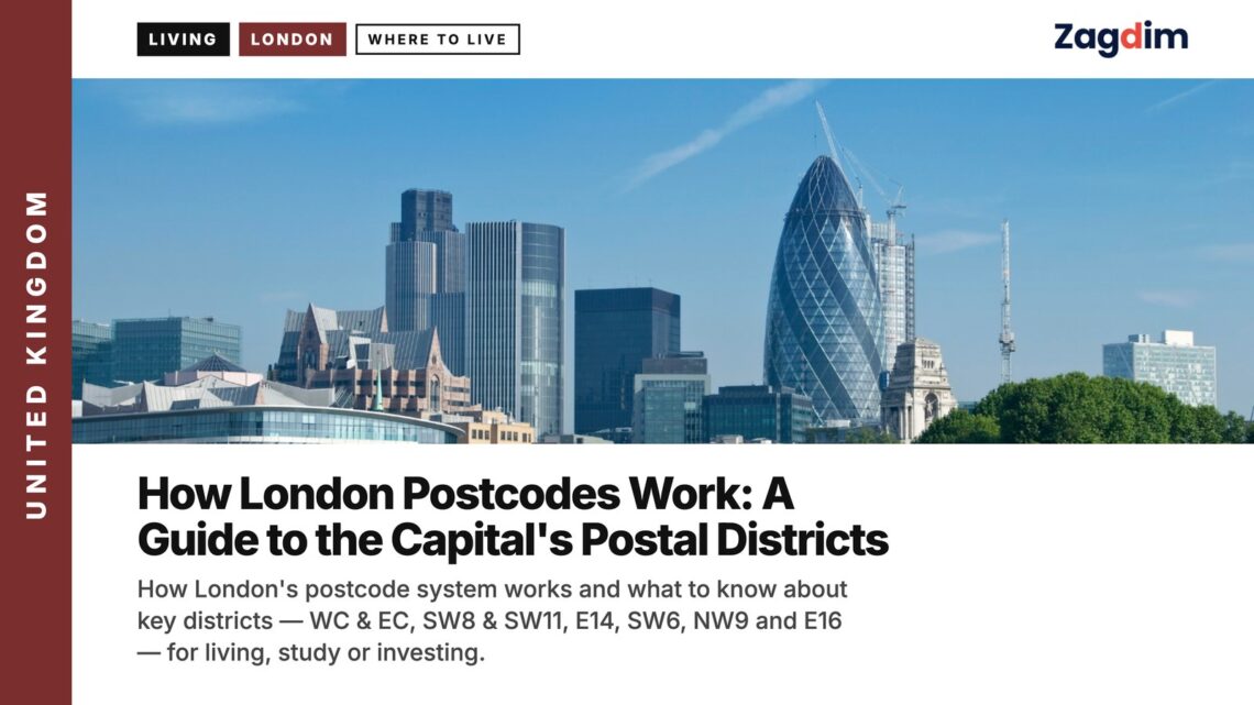 Tower of London and the City skyline, illustrating How London Postcodes Work: A Guide to the Capital's Postal Districts