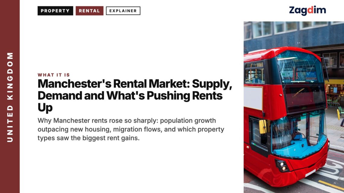 Red double-decker bus, illustrating Manchester's Rental Market: Supply, Demand and What's Pushing Rents Up
