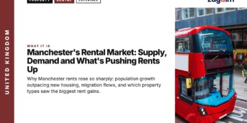 Red double-decker bus, illustrating Manchester's Rental Market: Supply, Demand and What's Pushing Rents Up