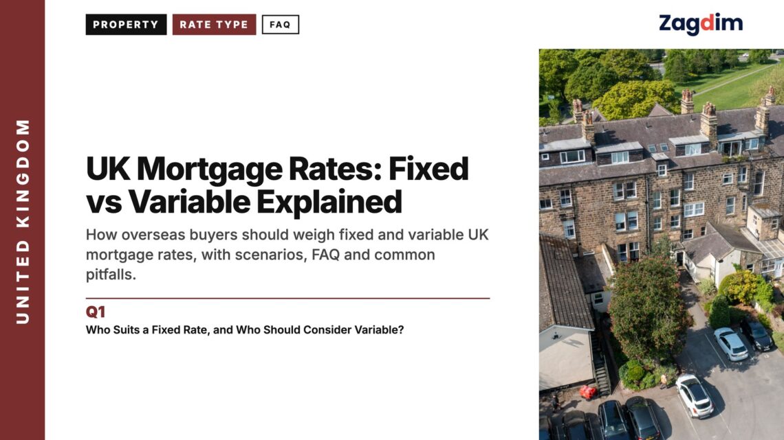 Aerial view of a stone village, illustrating UK Mortgage Rates: Fixed vs Variable Explained