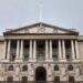 Facade of the Bank of England building on Threadneedle Street, London