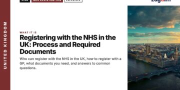 Aerial view of the Thames at dusk, illustrating Registering with the NHS in the UK: Process and Required Documents