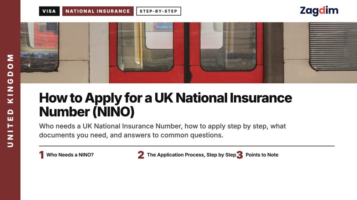 London Underground train at the platform, illustrating How to Apply for a UK National Insurance Number (NINO)