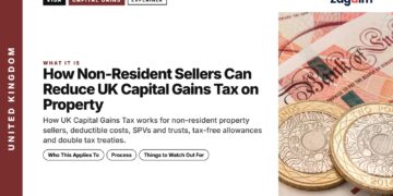 Bank of England £50 notes and pound coins, illustrating How Non-Resident Sellers Can Reduce UK Capital Gains Tax on Property