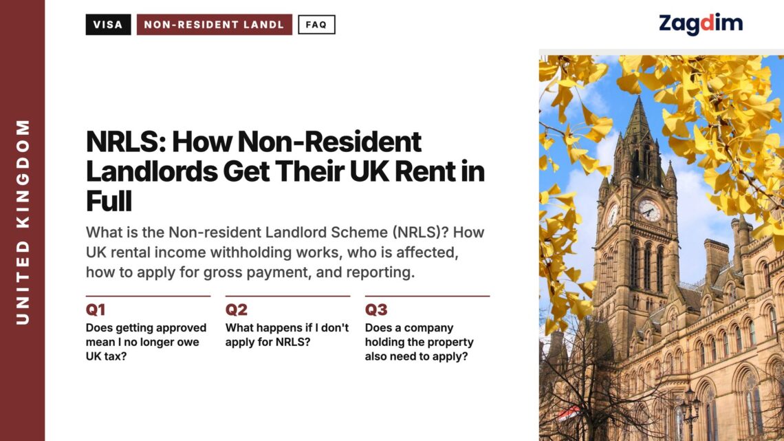 Manchester Town Hall in autumn, illustrating NRLS: How Non-Resident Landlords Get Their UK Rent in Full
