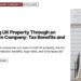White stucco townhouse frontage, illustrating Holding UK Property Through an Offshore Company: Tax Benefits and Risks