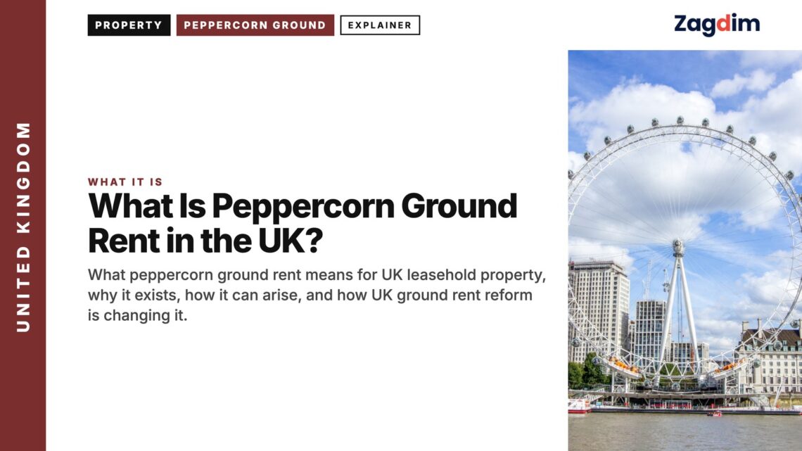London Eye and the Thames, illustrating What Is Peppercorn Ground Rent in the UK?