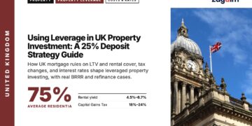 Leeds Town Hall with Union flag, illustrating Using Leverage in UK Property Investment: A 25% Deposit Strategy Guide