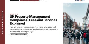 Busy shopping street, illustrating UK Property Management Companies: Fees and Services Explained