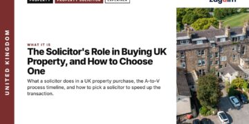 Aerial view of a stone village, illustrating The Solicitor's Role in Buying UK Property, and How to Choose One
