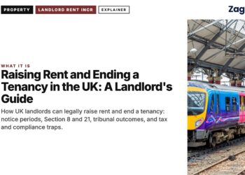 Train at a station platform, illustrating Raising Rent and Ending a Tenancy in the UK: A Landlord's Guide
