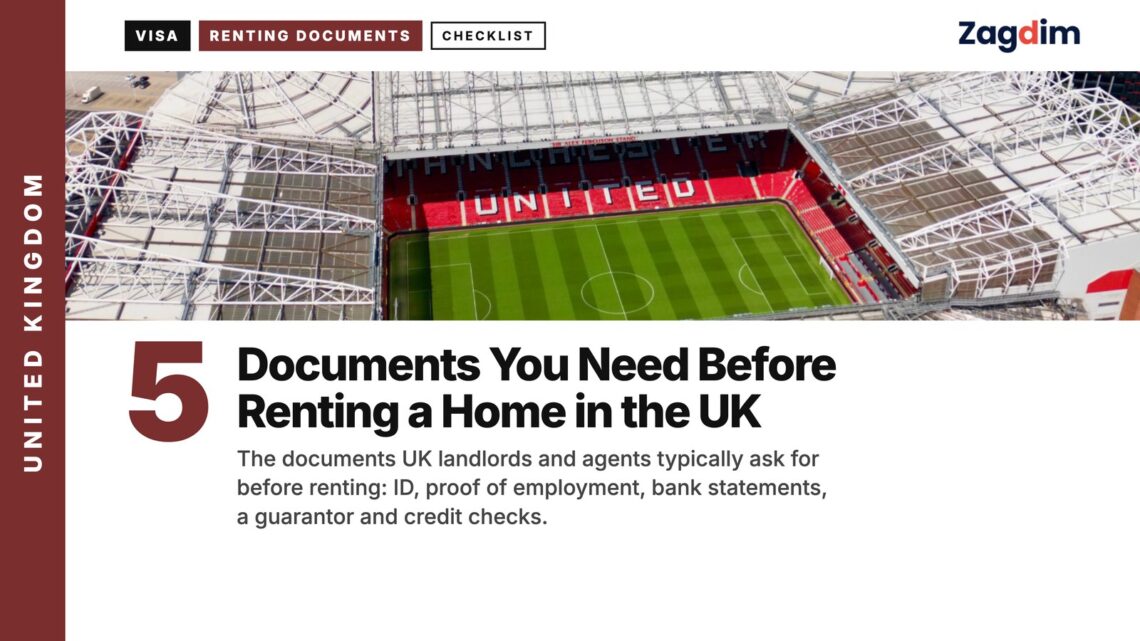 Old Trafford stadium aerial, illustrating 5 Documents You Need Before Renting a Home in the UK