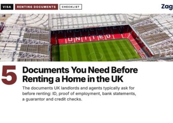 Old Trafford stadium aerial, illustrating 5 Documents You Need Before Renting a Home in the UK