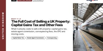 Station platform with a train, illustrating The Full Cost of Selling a UK Property: Capital Gains Tax and Other Fees