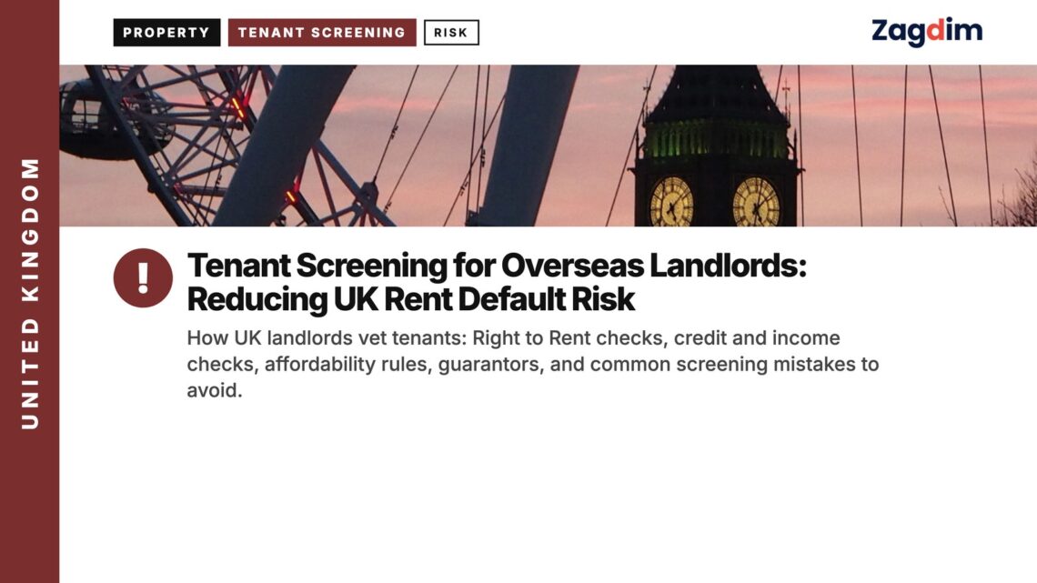 Construction crane and Big Ben at sunset, illustrating Tenant Screening for Overseas Landlords: Reducing UK Rent Default Risk