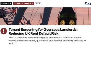 Construction crane and Big Ben at sunset, illustrating Tenant Screening for Overseas Landlords: Reducing UK Rent Default Risk