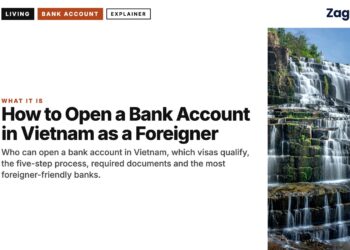 Nature — Ban Gioc Waterfall cascading over limestone terraces, illustrating How to Open a Bank Account in Vietnam as a Foreigner