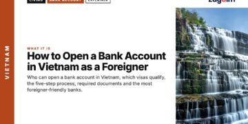 Nature — Ban Gioc Waterfall cascading over limestone terraces, illustrating How to Open a Bank Account in Vietnam as a Foreigner