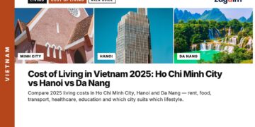 Architecture — Pink church bell tower close-up, illustrating Cost of Living in Vietnam 2025: Ho Chi Minh City vs Hanoi vs Da Nang
