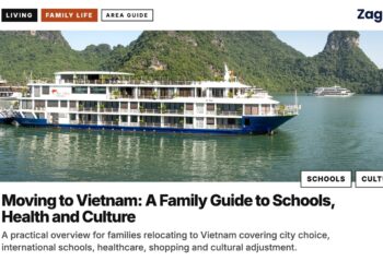 Harbour — Cruise ship anchored among Ha Long karsts, illustrating Moving to Vietnam: A Family Guide to Schools, Health and Culture