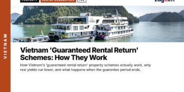 Harbour — Two cruise ships among Ha Long islands, illustrating Vietnam 'Guaranteed Rental Return' Schemes: How They Work