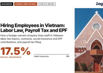 Architecture — Tan Dinh Church pink facade with rose window, illustrating Hiring Employees in Vietnam: Labor Law, Payroll Tax and EPF