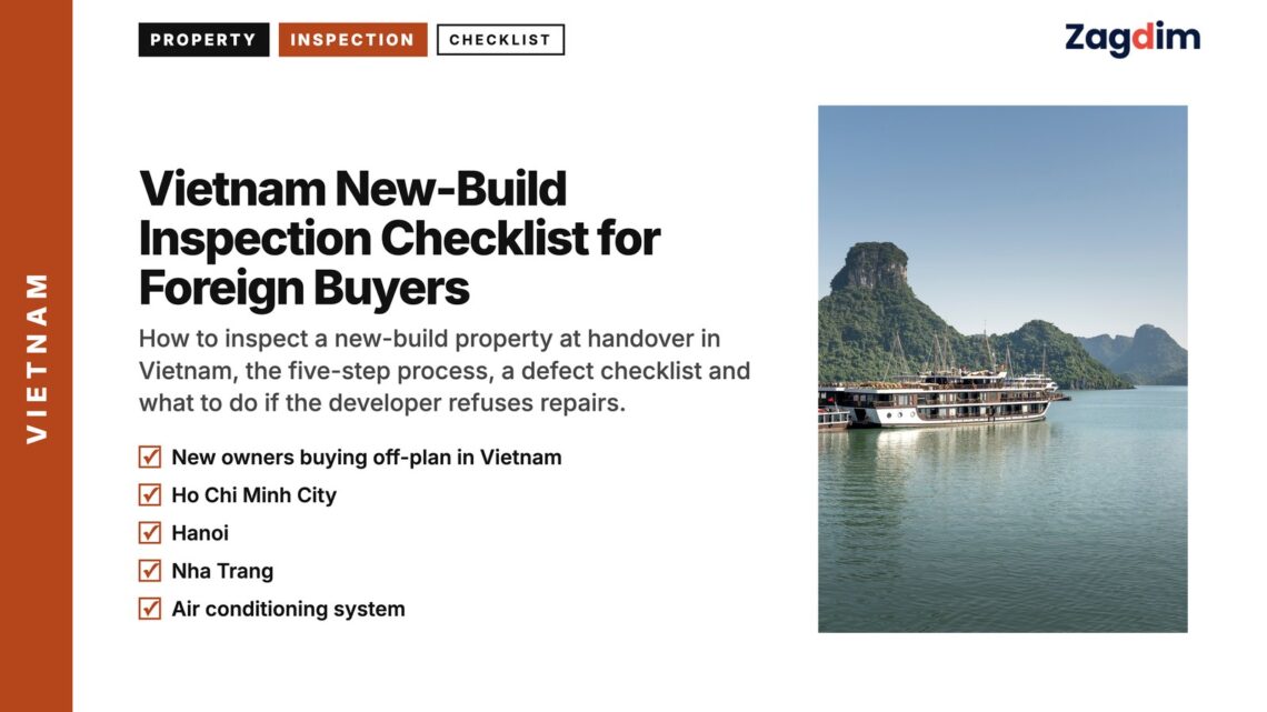 Harbour — Cruise ship sailing past distant Ha Long islands, illustrating Vietnam New-Build Inspection Checklist for Foreign Buyers