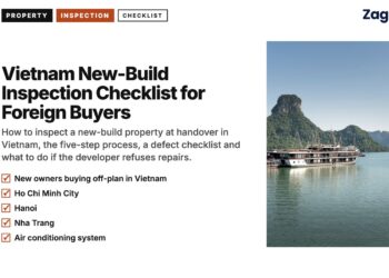 Harbour — Cruise ship sailing past distant Ha Long islands, illustrating Vietnam New-Build Inspection Checklist for Foreign Buyers