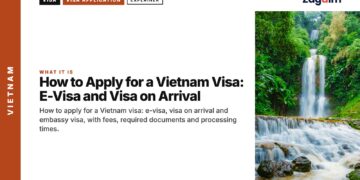 Nature — Waterfall cascading through green jungle foliage, illustrating How to Apply for a Vietnam Visa: E-Visa and Visa on Arrival