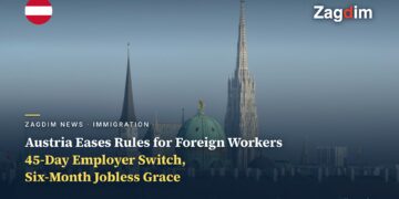 Vienna skyline with St. Stephen's Cathedral and Michaelerkirche, cover for Austria foreign-worker immigration rule changes