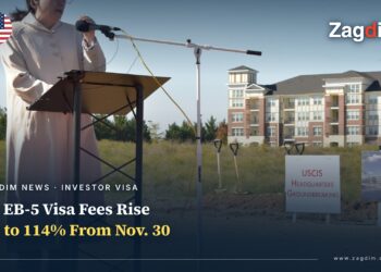 US EB-5 Investor Visa Filing Fees Rise Up to 114% From 30 November 2026 — Zagdim cover