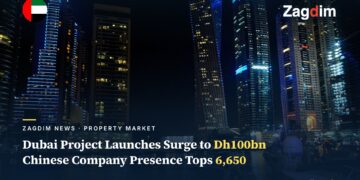 Night skyline of Dubai Marina, illustrating Dubai's real estate project launches and business investment activity