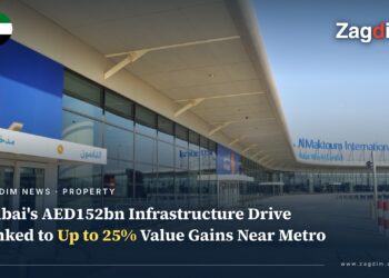Al Maktoum International Airport terminal exterior, cover image for Dubai infrastructure investment story
