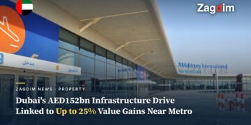 Al Maktoum International Airport terminal exterior, cover image for Dubai infrastructure investment story