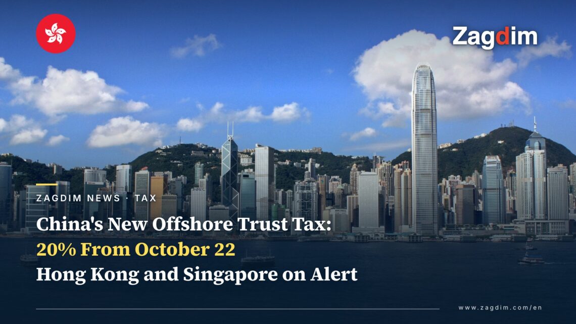 Hong Kong Central financial district skyline across Victoria Harbour with Star Ferry boats