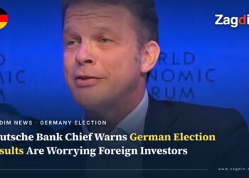 Deutsche Bank CEO Christian Sewing speaking at a World Economic Forum panel