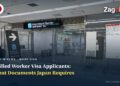Narita Airport international transfer area, illustrating Japan entry/visa document checks