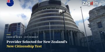 The Beehive, New Zealand's Parliament executive wing, cover image for citizenship test provider story