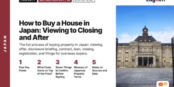 Grand stone gate before historic government building, illustrating How to Buy a House in Japan: Viewing to Closing and After