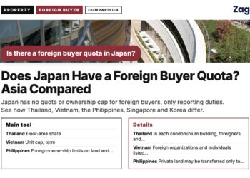 Curved modern building with garden terraces, illustrating Does Japan Have a Foreign Buyer Quota? Asia Compared
