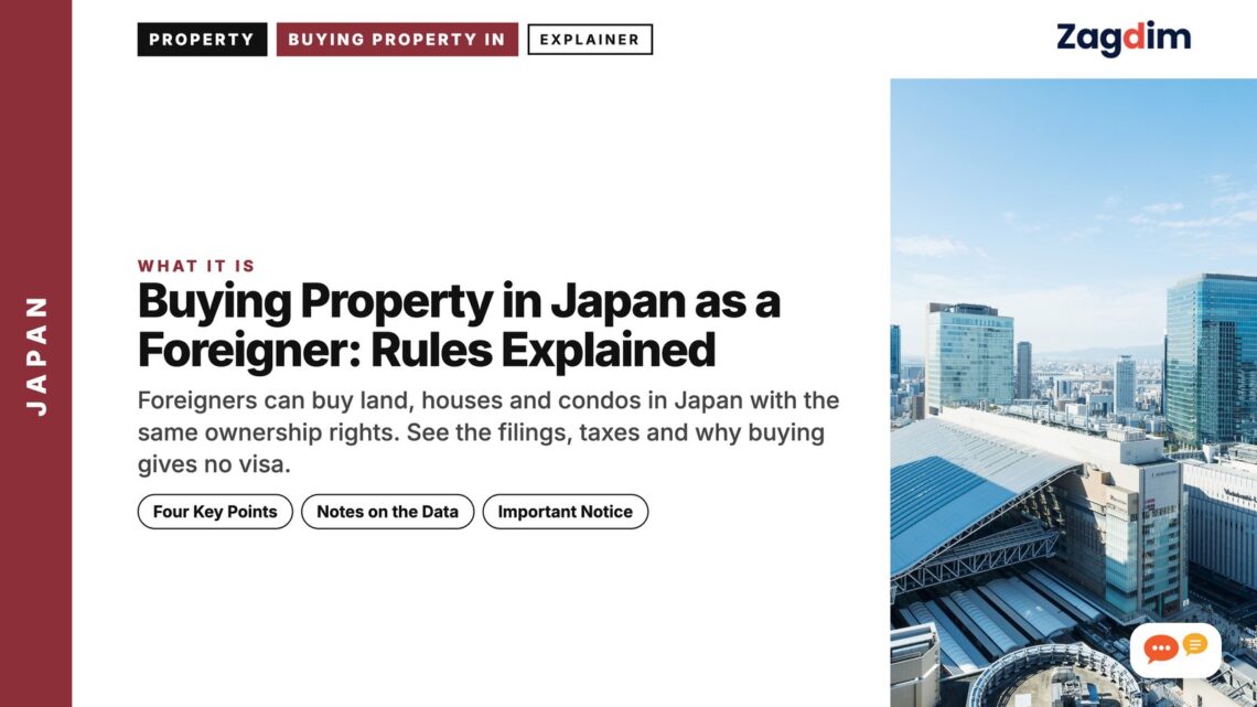 Osaka city skyline in daytime, illustrating Buying Property in Japan as a Foreigner: Rules Explained