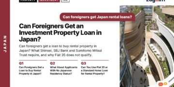 Curved modern building with garden terraces, illustrating Can Foreigners Get an Investment Property Loan in Japan?