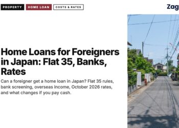 Quiet residential street with parked bicycle, illustrating Home Loans for Foreigners in Japan: Flat 35, Banks, Rates